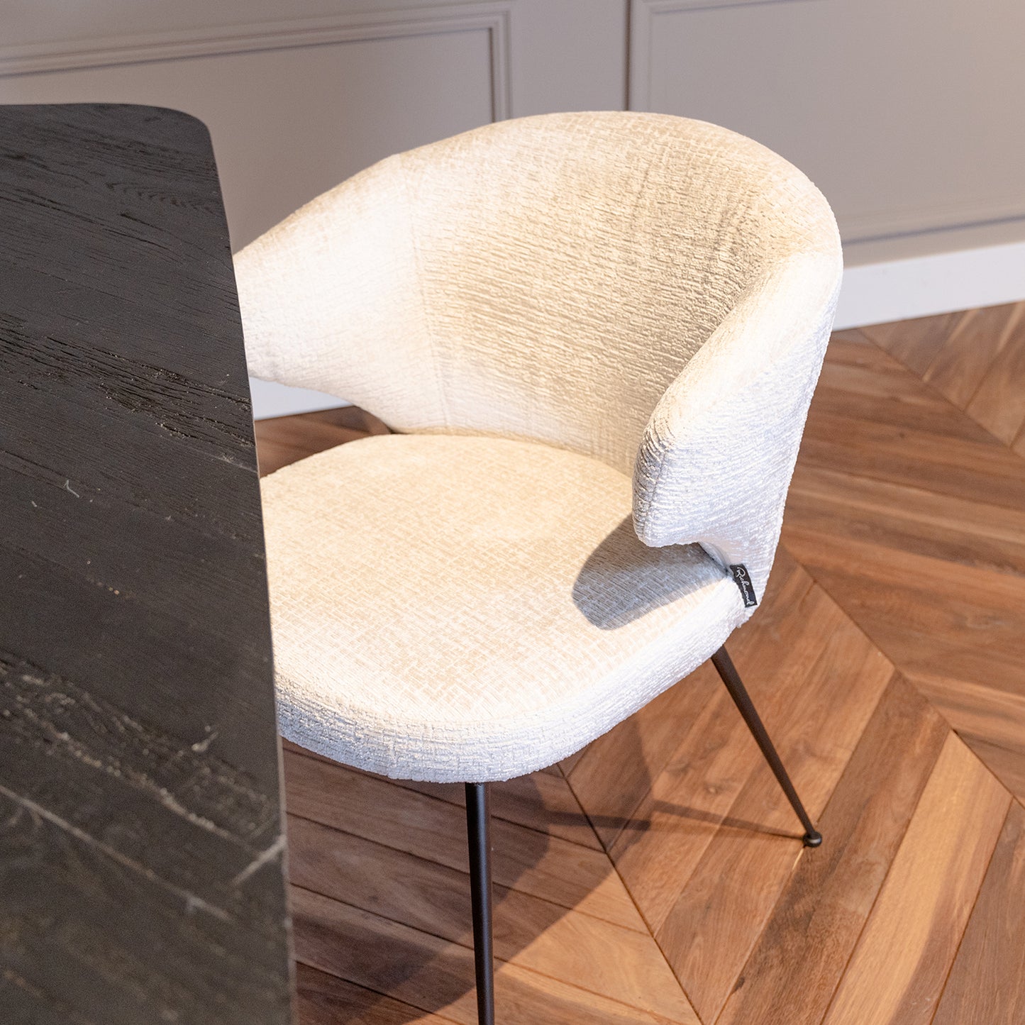 Eetkamerstoel Indigo | Wit Bouclé