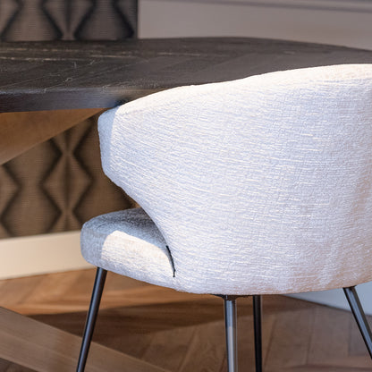 Eetkamerstoel Indigo | Wit Bouclé
