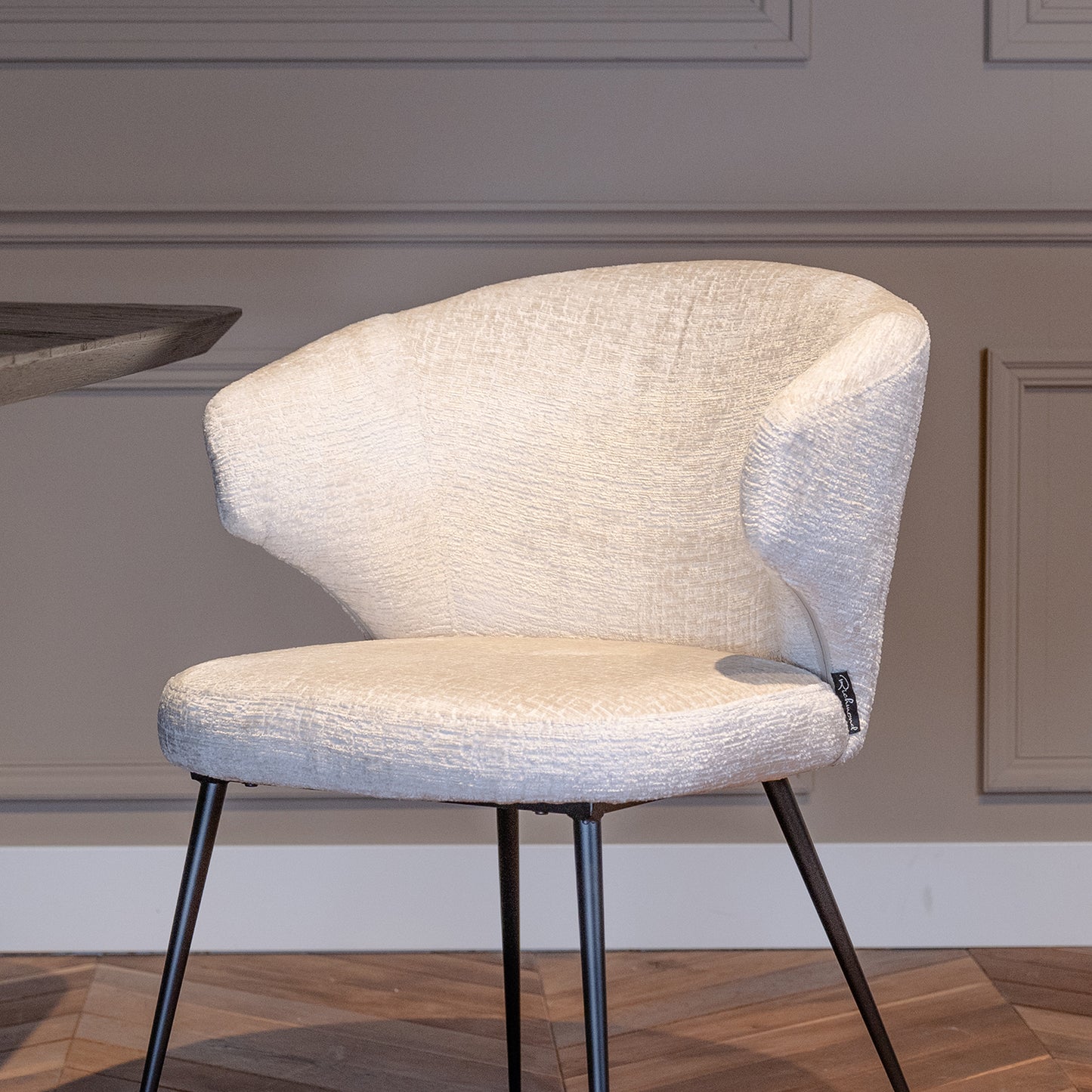 Eetkamerstoel Indigo | Wit Bouclé