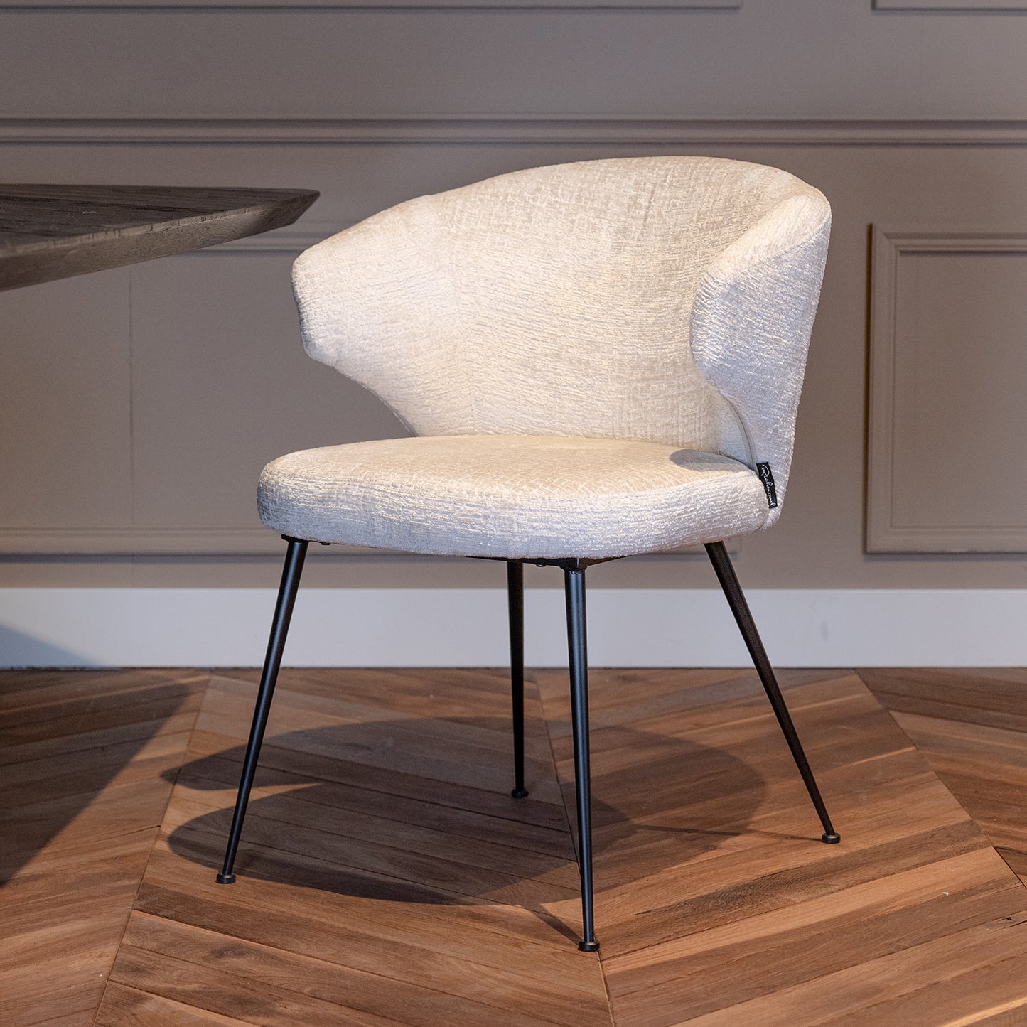 Eetkamerstoel Indigo | Wit Bouclé