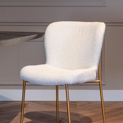 Eetkamerstoel Odessa | Wit Bouclé | Brandvertragend