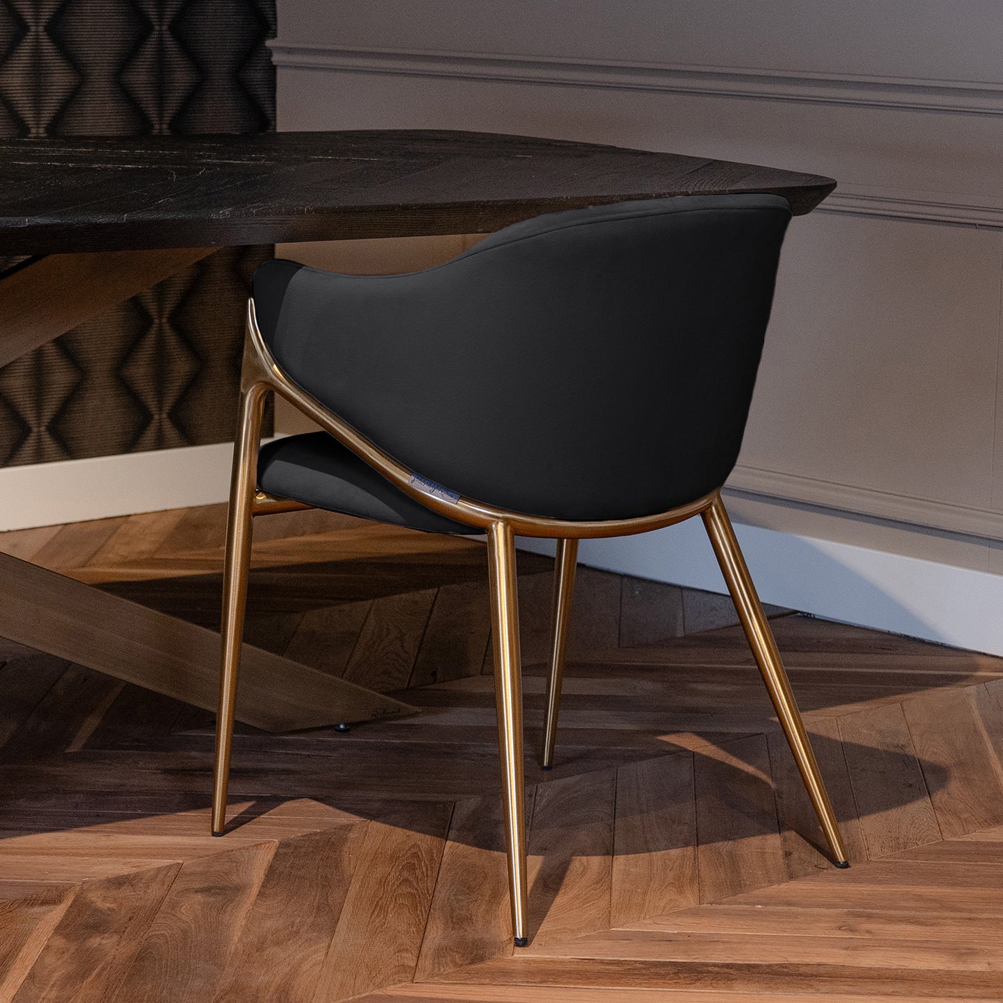 Eetkamerstoel Gwen | Antraciet Velvet | Brandvertragend