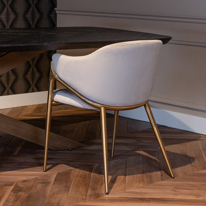 Eetkamerstoel Gwen | Khaki Velvet | Brandvertragend