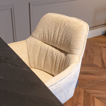 Eetkamerstoel Aline | White Chenille | Brandvertragend