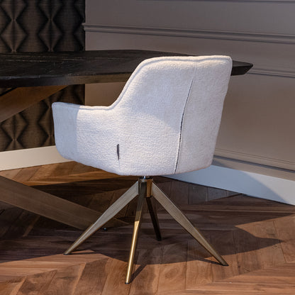 Eetkamerstoel Aline | White Chenille | Brandvertragend