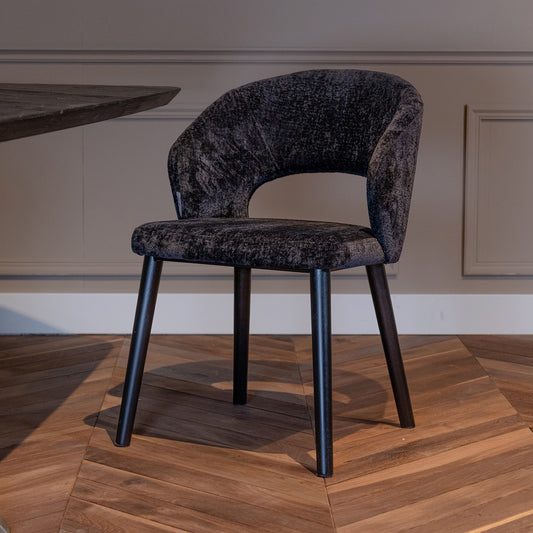 Eetkamerstoel Savoy | Zwart Chenille