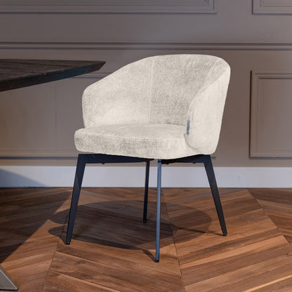 Eetkamerstoel Amphara | White Chenille