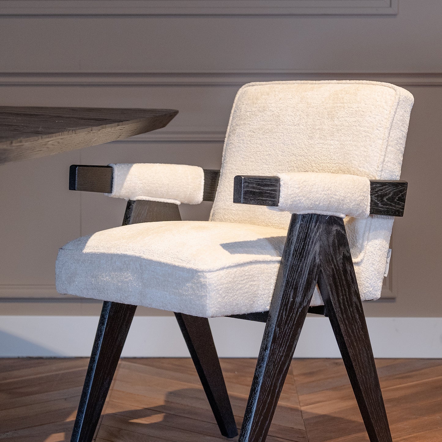 Eetkamerstoel Cooper | White Chenille