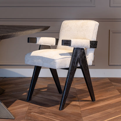 Eetkamerstoel Cooper | White Chenille