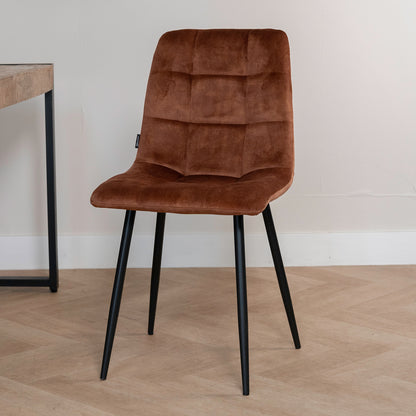 Eetkamerstoel Tess | Velvet Rust