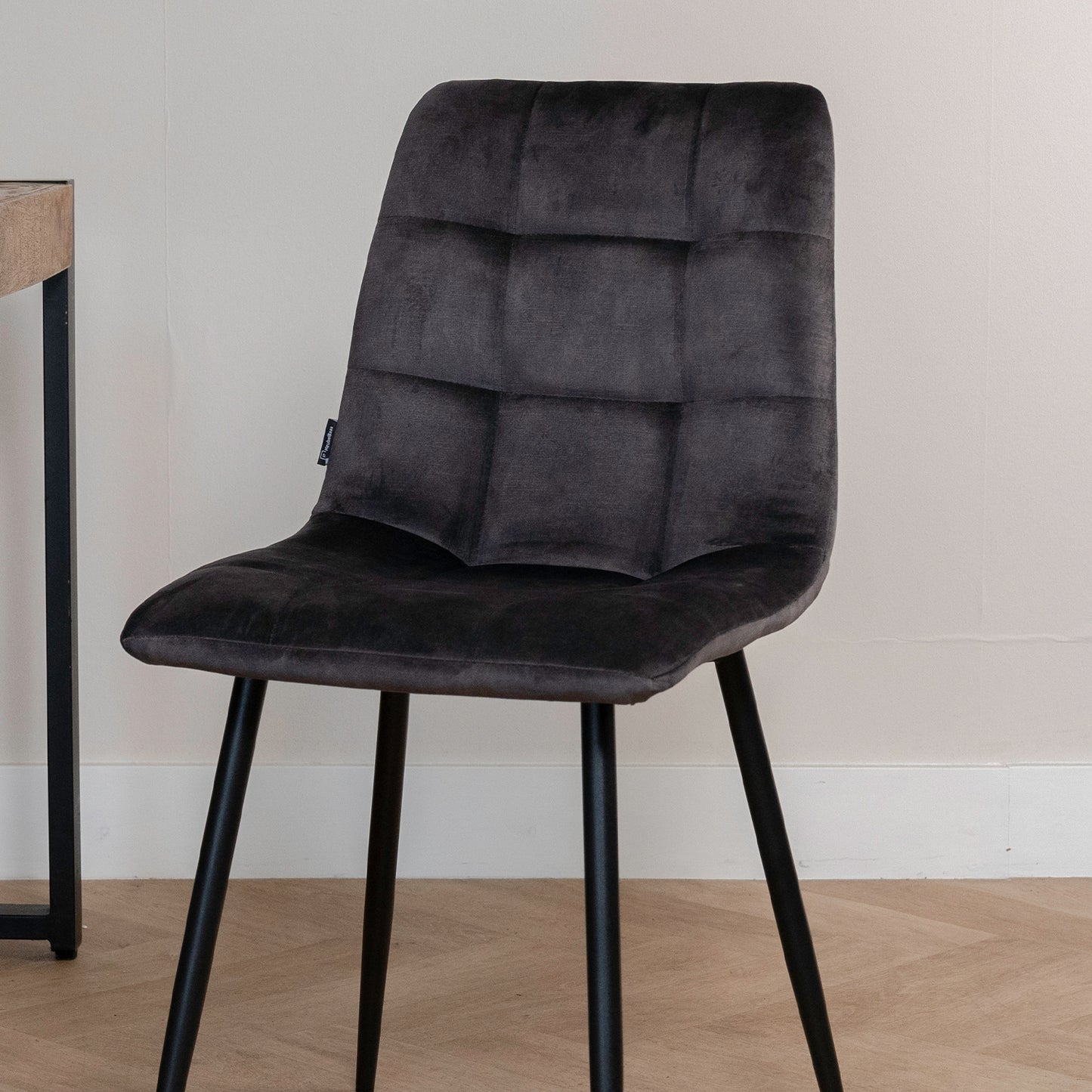 Eetkamerstoel Tess | Velvet Antraciet