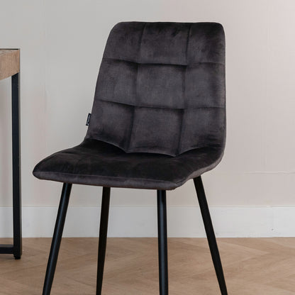 Eetkamerstoel Tess | Velvet Antraciet