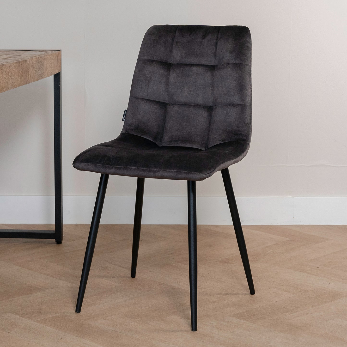 Eetkamerstoel Tess | Velvet Antraciet