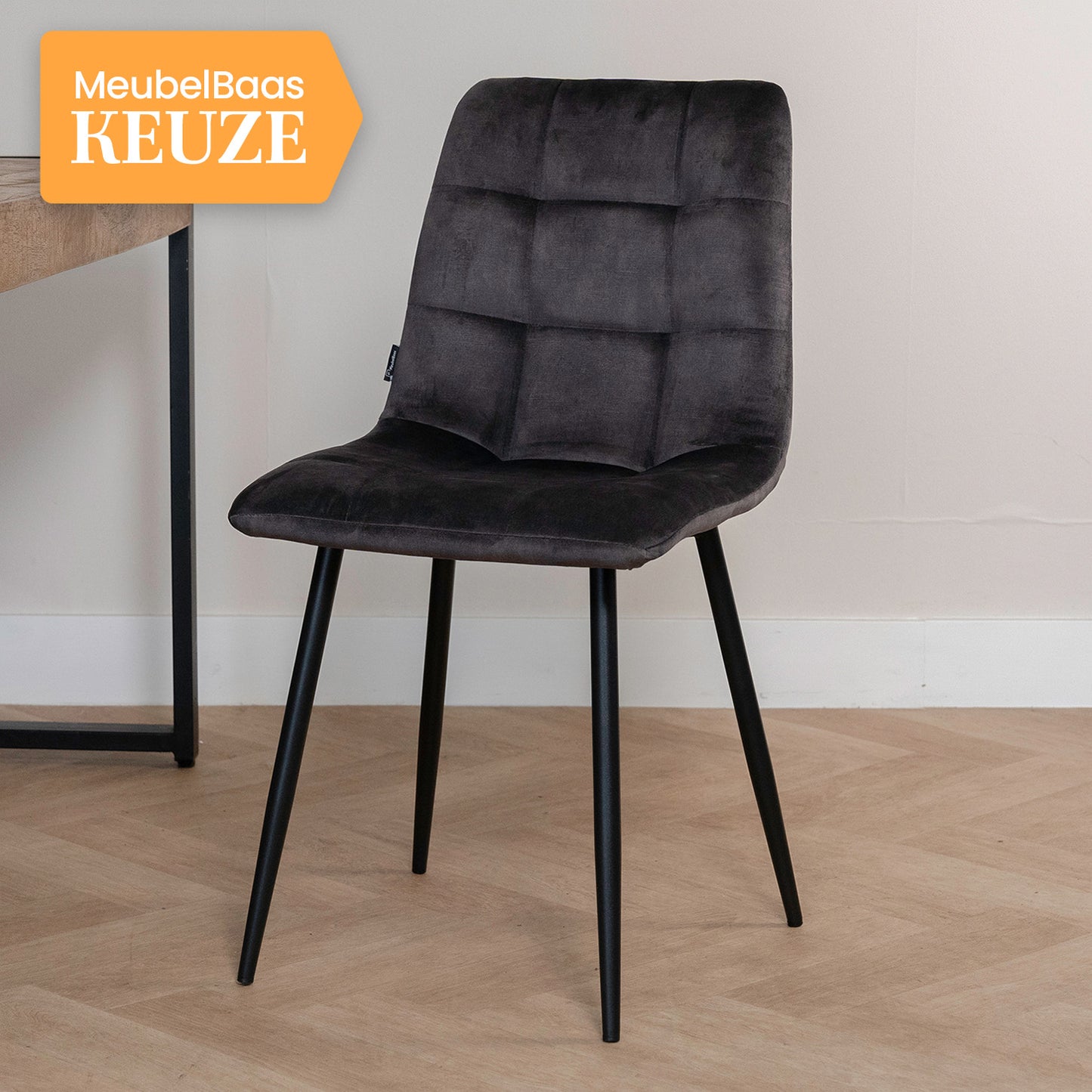 Eetkamerstoel Tess | Velvet Antraciet