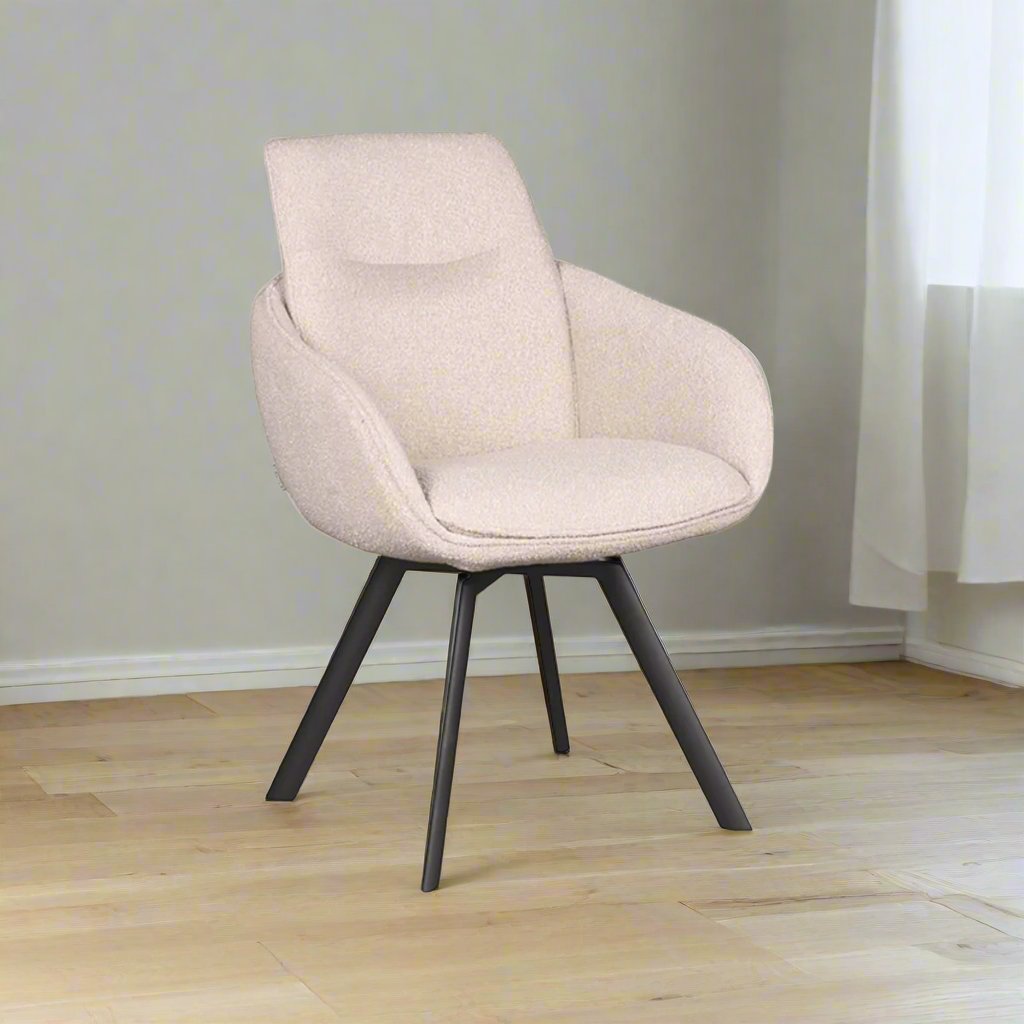 Eetkamerstoel Beauty | Naturel Bouclé