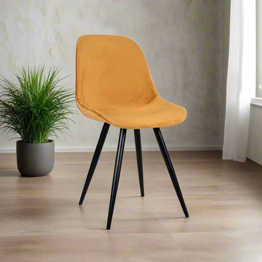 Eetkamerstoel Capri | Geel Velvet