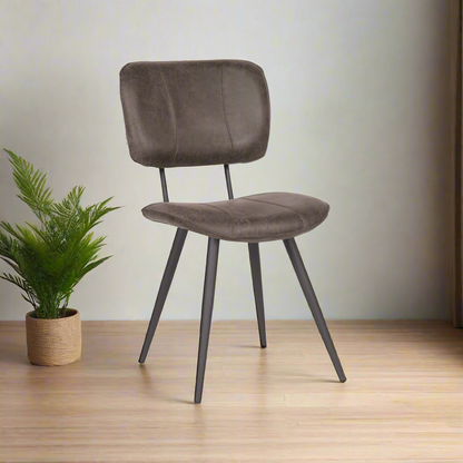 Eetkamerstoel Fos | Grijs Leer