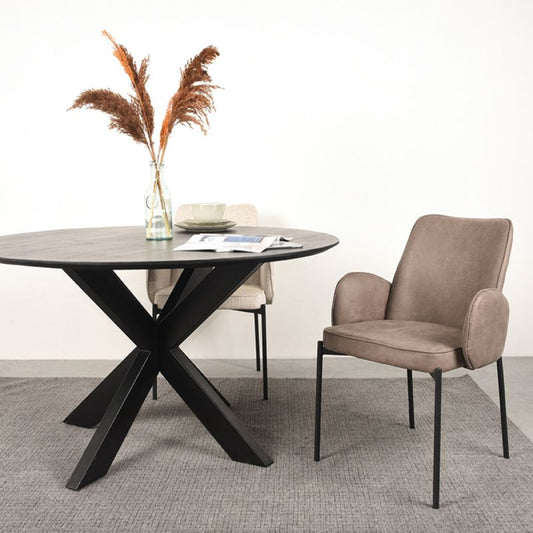 Eetkamerstoel Joni | Taupe Micro Suède