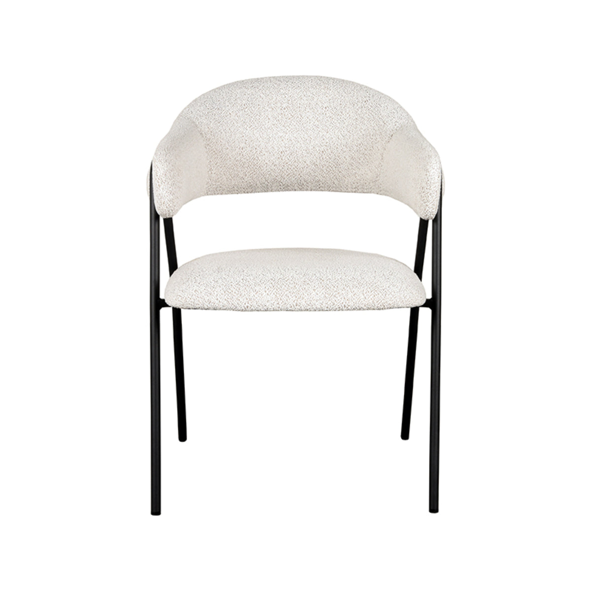 Eetkamerstoel Lowen | Wit Bouclé