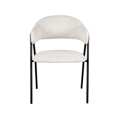 Eetkamerstoel Lowen | Wit Bouclé