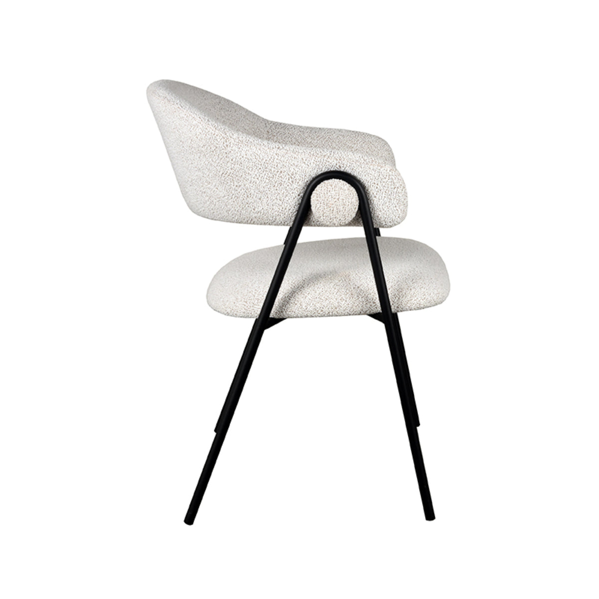 Eetkamerstoel Lowen | Wit Bouclé