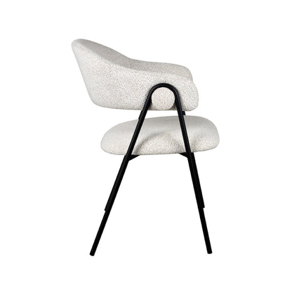 Eetkamerstoel Lowen | Wit Bouclé