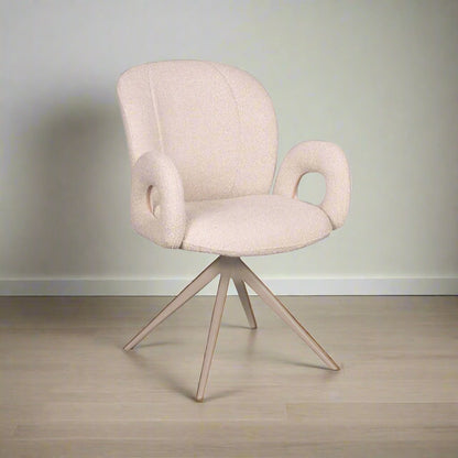 Eetkamerstoel Neo | Naturel Bouclé | Onderstel