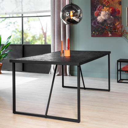 Eetkamertafel Foxton | Zwart Teak