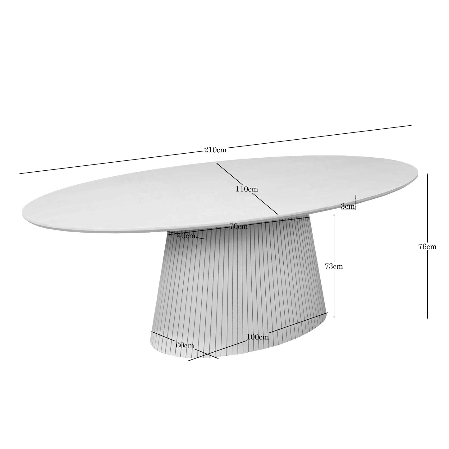 Eettafel Solana | Deens Ovaal | Bruin