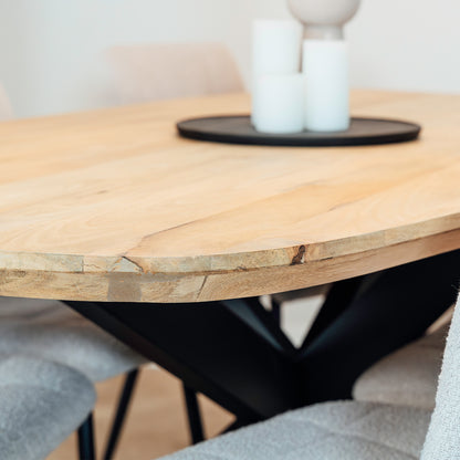Eettafel Floor | Deens Ovaal | Naturel Mango