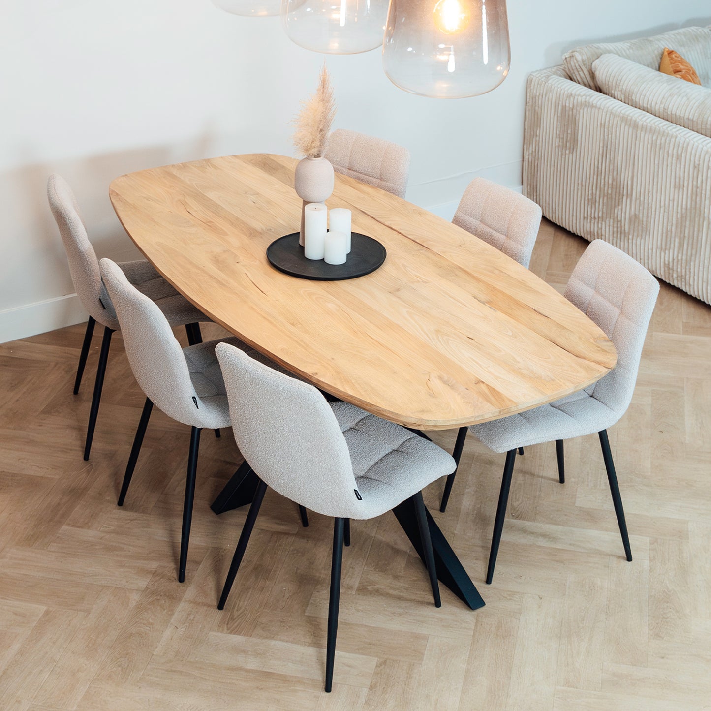 Eettafel Floor | Deens Ovaal | Naturel Mango