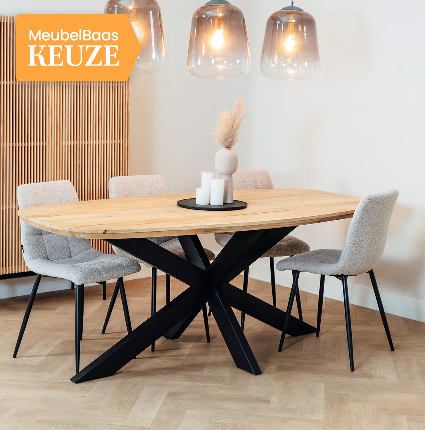 Eettafel Floor | Deens Ovaal | Naturel Mango