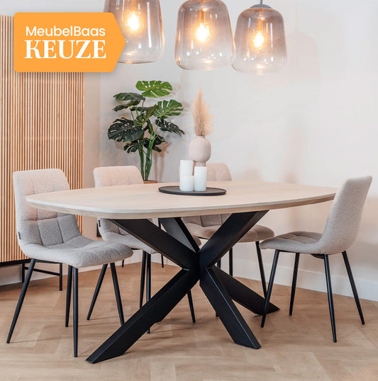 Eettafel Floor | Deens Ovaal | Whitewash