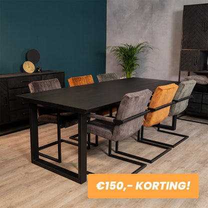 Eettafel Thorben | Eikenhout | Zwart