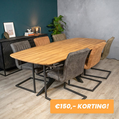 Eettafel Mia | Eikenhout | Magazijn leegverkoop