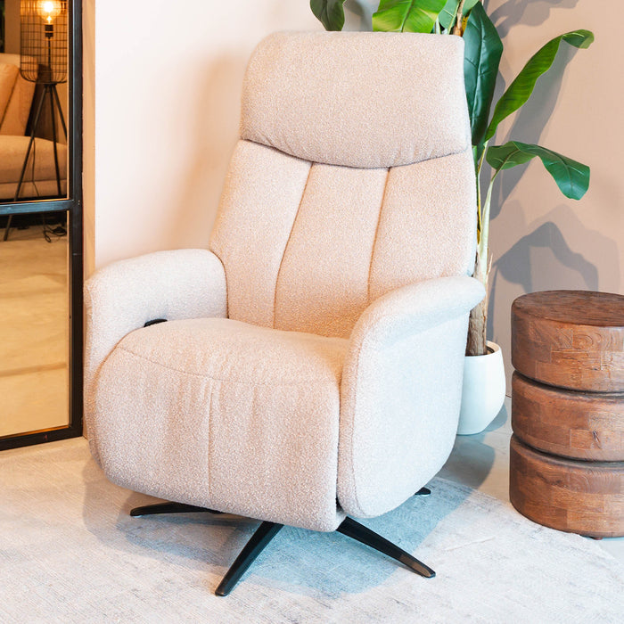 Elektrische Fauteuil Oslo | Naturel Bouclé