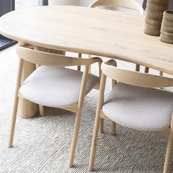 Eetkamerstoel Rayven | Naturel Essenhout | Met Armleuning