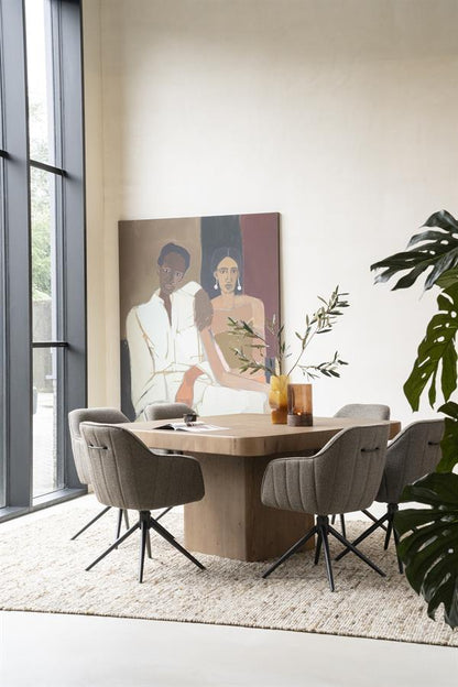 Eettafel Harmonie | Bruin Eikenhout | Vierkant — Vooraanzicht - sfeer