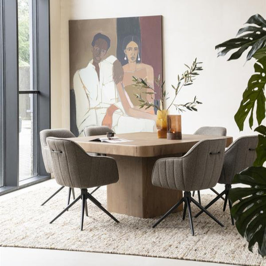 Eettafel Harmonie | Bruin Eikenhout | Vierkant