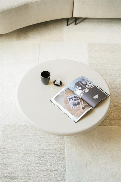 Salontafel Jade zand magnesium oxide, bovenaanzicht in een interieur
