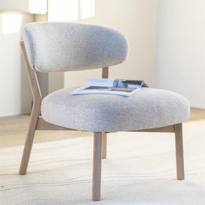 Fauteuil Mikky | Taupe Stof | Eikenhout