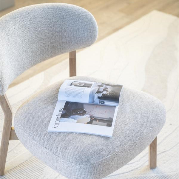 Fauteuil Mikky | Taupe Stof | Naturel Eikenhout