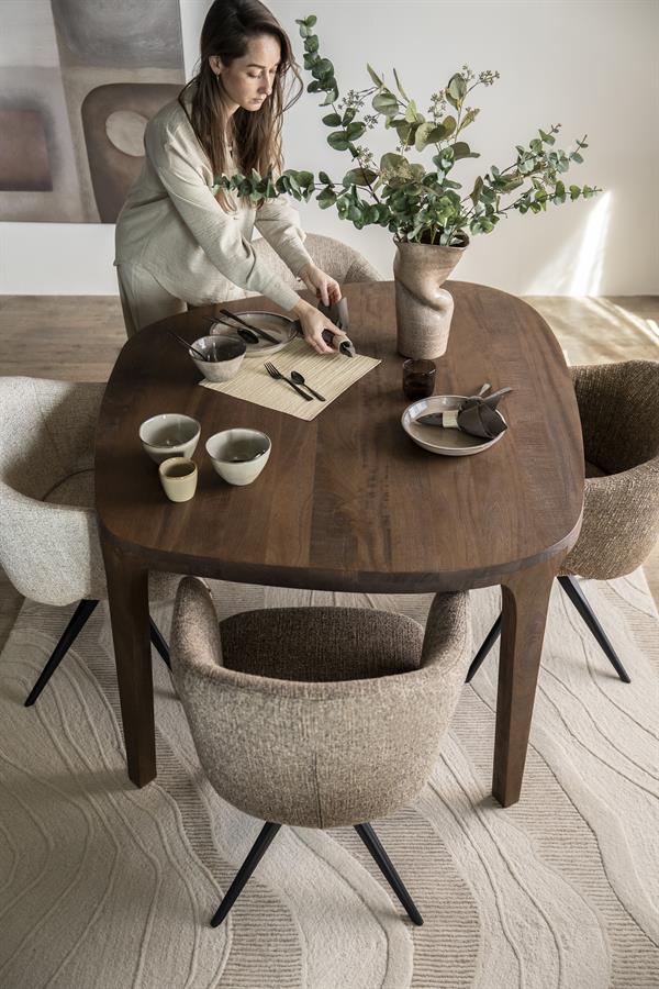 Eettafel Taylor | Bruin Mangohout — Vooraanzicht - sfeer