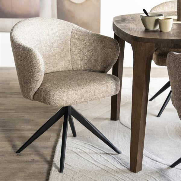 Eetkamerstoel Connor | Taupe Stof