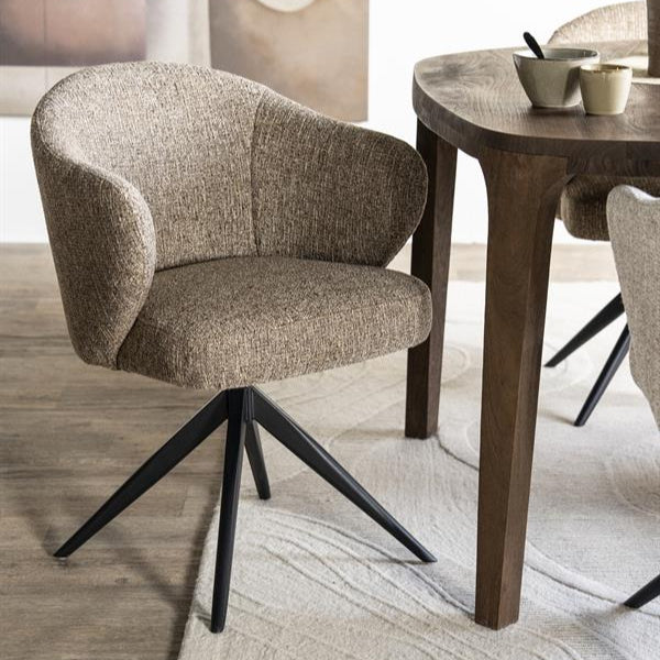 Eetkamerstoel Connor | Bruin Stof