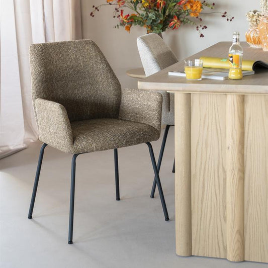 Eetkamerstoel Indy | Geel Stof