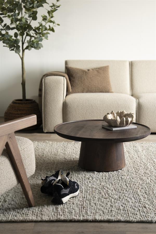 Salontafel Ron | Bruin Mangohout | Rond | Groot