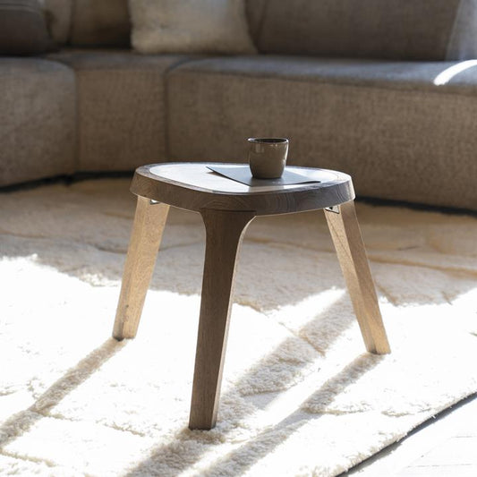 Bijzettafel Fred | Bruin Mango hout & Botticino marmer