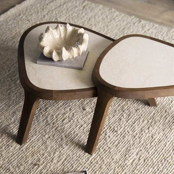 Fred | Bruin Mango hout & Botticino marmer