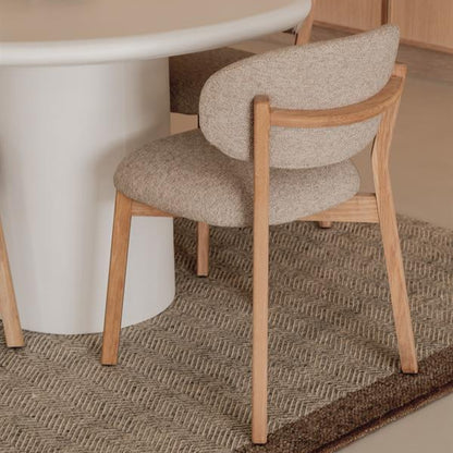 Eetkamerstoel Mikky | Taupe Stof | Houten Poten